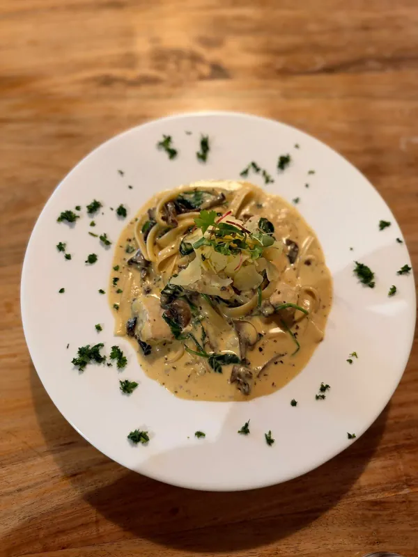 A plate of fettuccine from the Lakefront kitchen